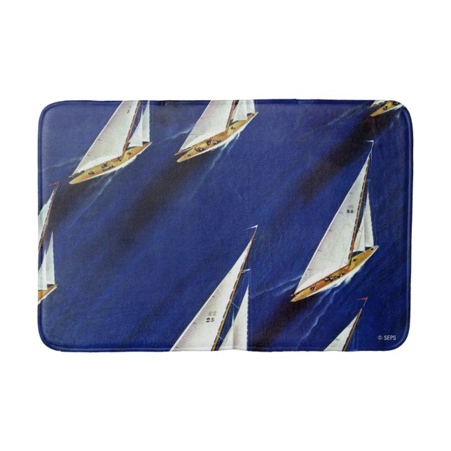 Sailboat Regatta by Ski Weld Bath Mat (Front)