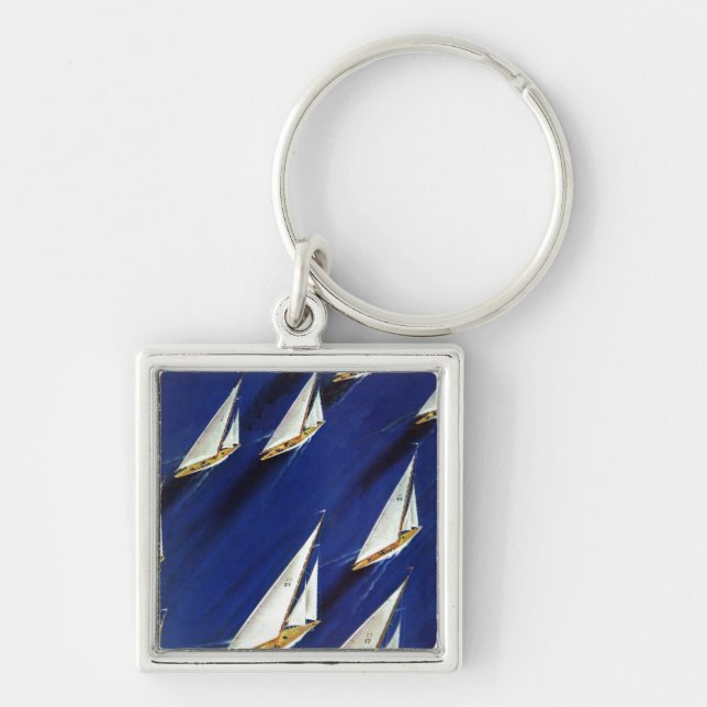 Sailboat Regatta by Ski Weld Key Ring (Front)