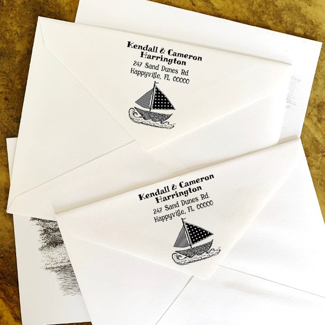 Sailboat Return Address Rubber Stamp (Creator Uploaded)