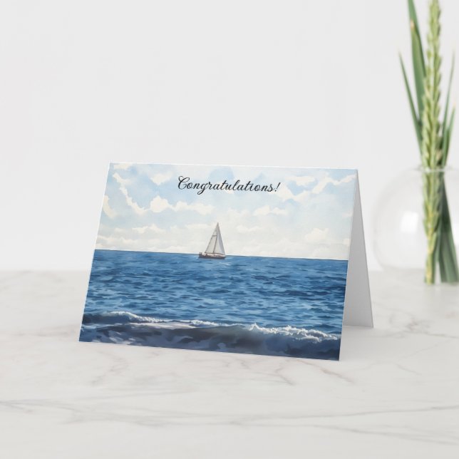 Sailboat Sailing Congratulations Congrats Card (Front)
