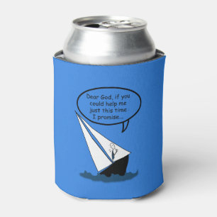 Sailboat Sailing Dear God Funny Can Cooler