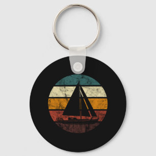 Sailboat Sailing Retro Vintage Sail Boat Sailor Bo Key Ring