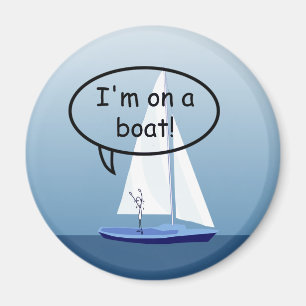 Sailboat Sailor on a Boat Funny Round Magnet
