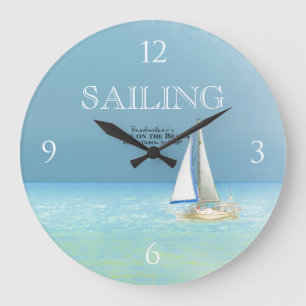 Sailboat Scene Large Clock