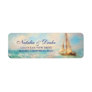 Sailboat & Sea   Nautical Wedding Return Address