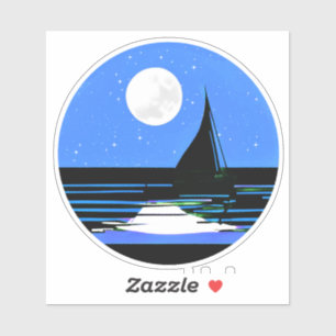 Sailboat Silhouette Against a Night Sky