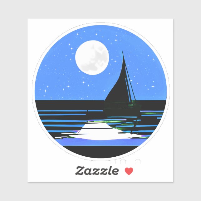 Sailboat Silhouette Against a Night Sky (Sheet)