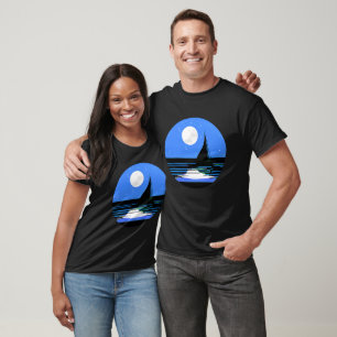 Sailboat Silhouette Against a Night Sky T-Shirt
