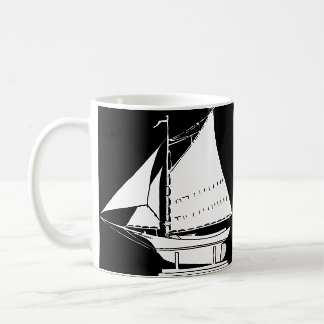 sailboat silhouette coffee mug (Left)