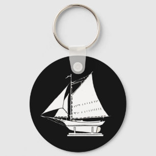 sailboat silhouette key ring