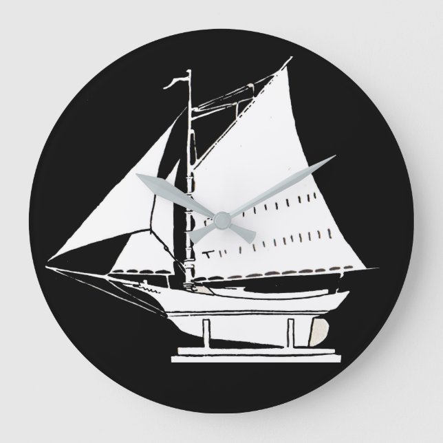 sailboat silhouette large clock (Front)