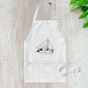 Sailboat Sketch Standard Apron