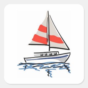 Sailboat Square Sticker