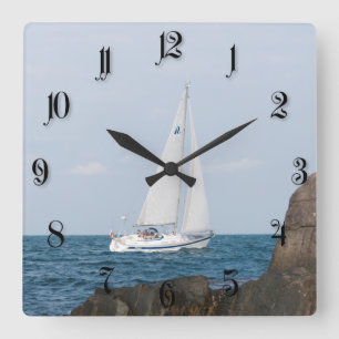 Sailboat Square Wall Clock