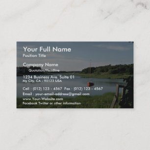 Sailboat, Stepstone Creek, Cape Cod, Massachusetts Business Card