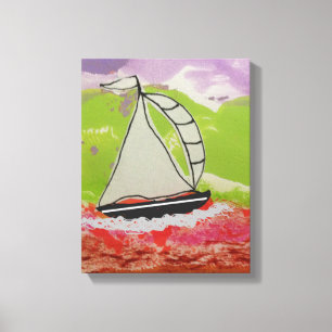 Sailboat Striped Jib Canvas Print