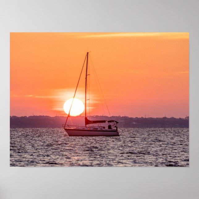 Sailboat Sunrise Poster (Front)