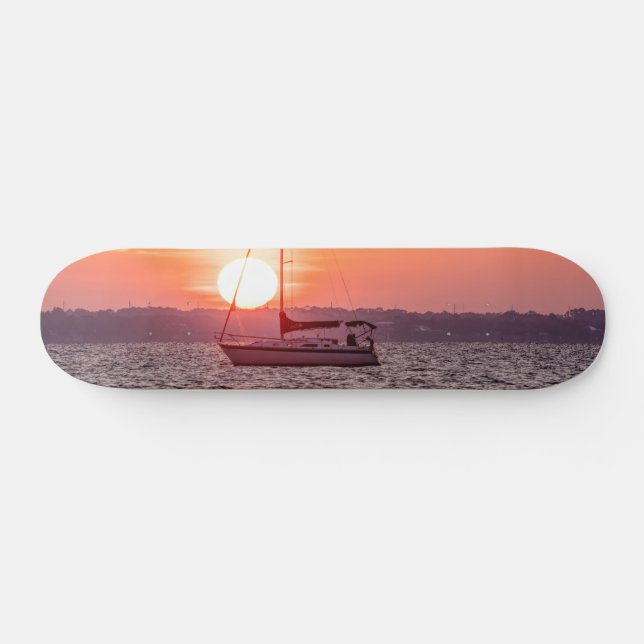 Sailboat Sunrise Skateboard (Horz)