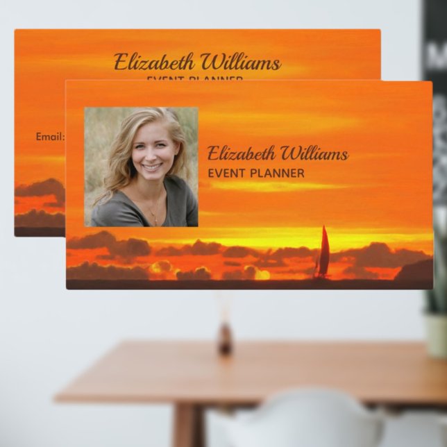 Sailboat Sunset 1300 Business Card (Creator Uploaded)