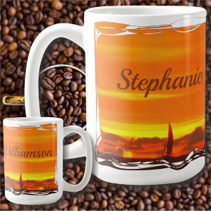 Sailboat Sunset 1300 Coffee Mug
