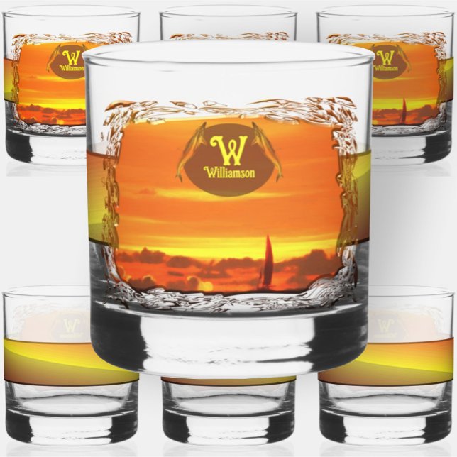 Sailboat Sunset 1300  Whiskey Glass (Creator Uploaded)