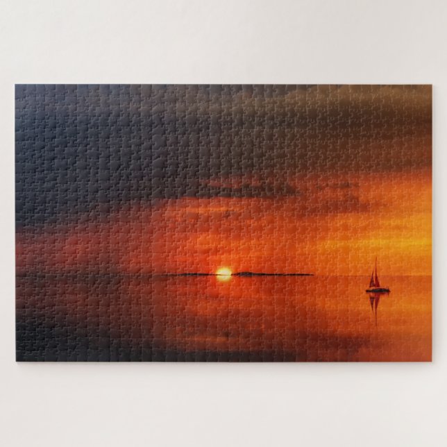 Sailboat Sunset Jigsaw Puzzle (Horizontal)