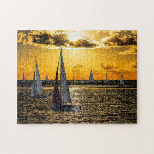 Sailboat sunset jigsaw puzzle