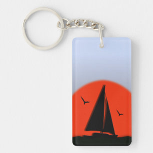 Sailboat Sunset Key Ring