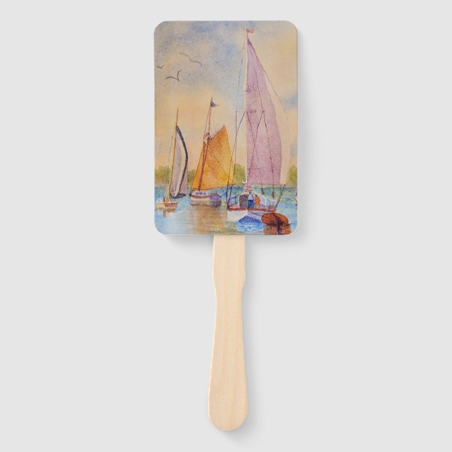 Sailboat Sunset Sailing   Hand Fan (Front)
