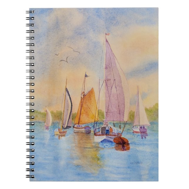 Sailboat Sunset Sailing  Notebook (Front)