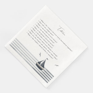Sailboat table trivia wedding napkin