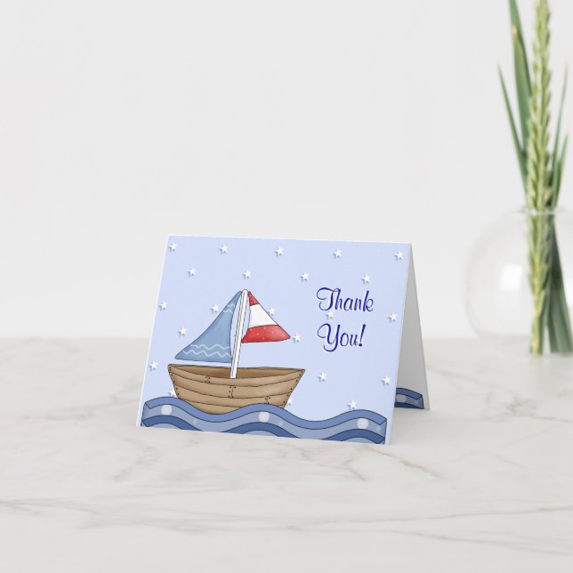 Sailboat Thank you Notecard (Front)