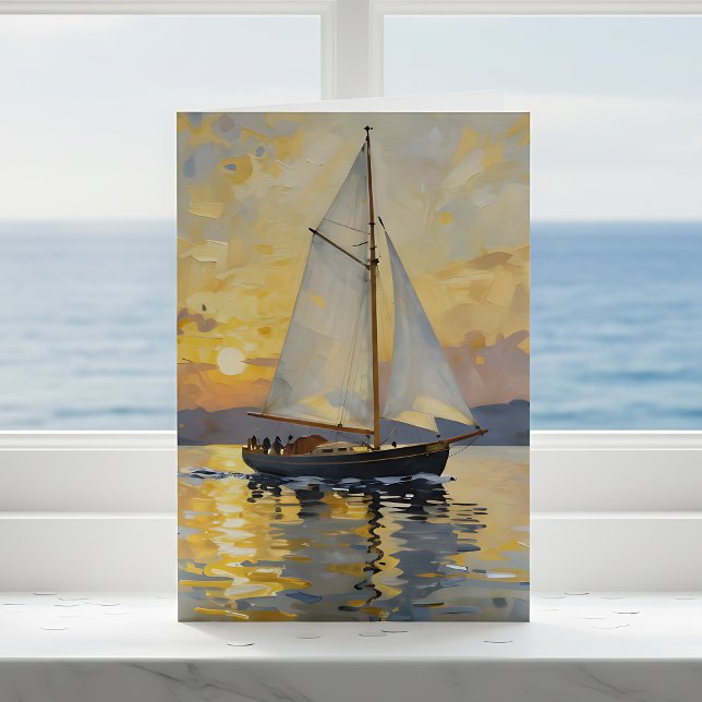 Sailboat Themed Happy Birthday Card (Creator Uploaded)