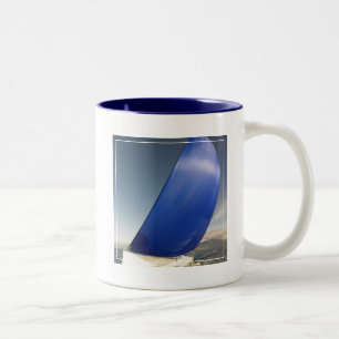 Sailboat Tipping In Wind Two-Tone Coffee Mug