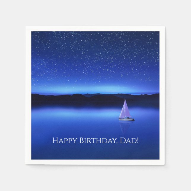 Sailboat under a Starry Night Sky Napkin (Front)