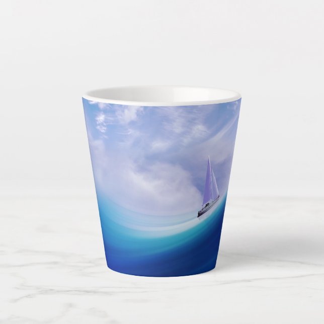 Sailboat up an Epic Wave Latte Mug (Front)