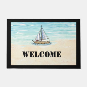Sailboat Welcome Door Mat