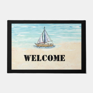 Sailboat Welcome Door Mat