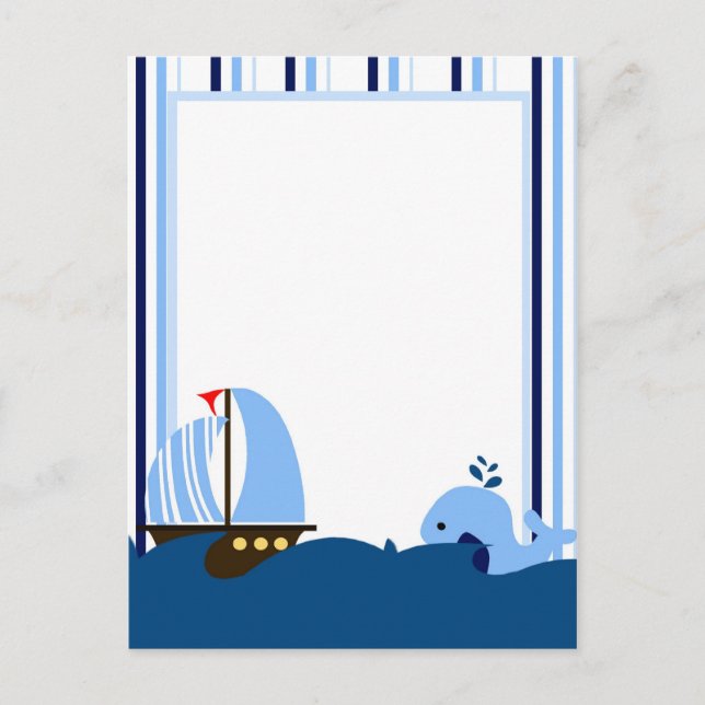 Sailboat & Whale Postcard (Front)