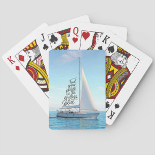 Sailboat with a Inspirational Quote Playing Cards