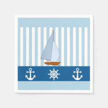 Sailboat with Anchor and Ship Wheel