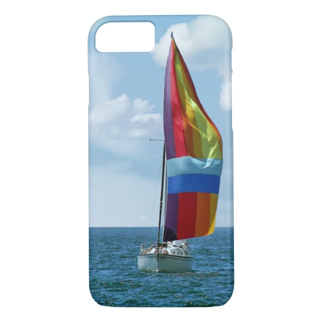 sailboat with rainbow spinnaker Case-Mate iPhone case (Back)
