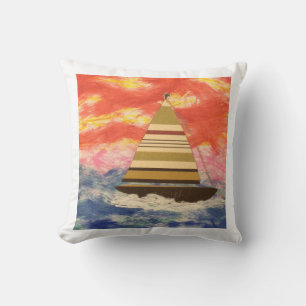 Sailboat with Striped Sail  Cushion