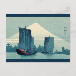 Sailboats and Mount Fuji 2012 Calendar Postcard