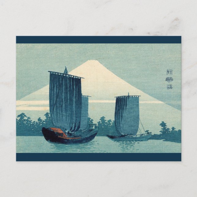Sailboats and Mount Fuji 2012 Calendar Postcard (Front)