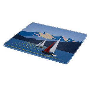 Sailboats And Mountains photo Cutting Board