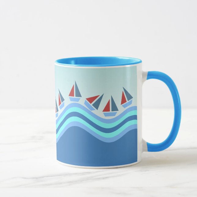 Sailboats and Waves Mug (Right)