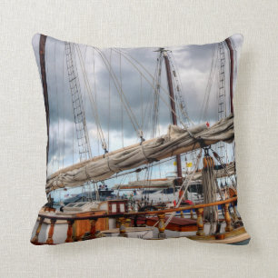Sailboats Are Docked In The Key West Harbour Cushion
