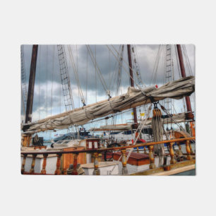Sailboats Are Docked In The Key West Harbour Doormat