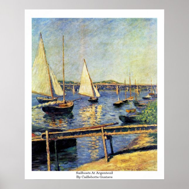 Sailboats At Argenteuil By Caillebotte Gustave Poster (Front)